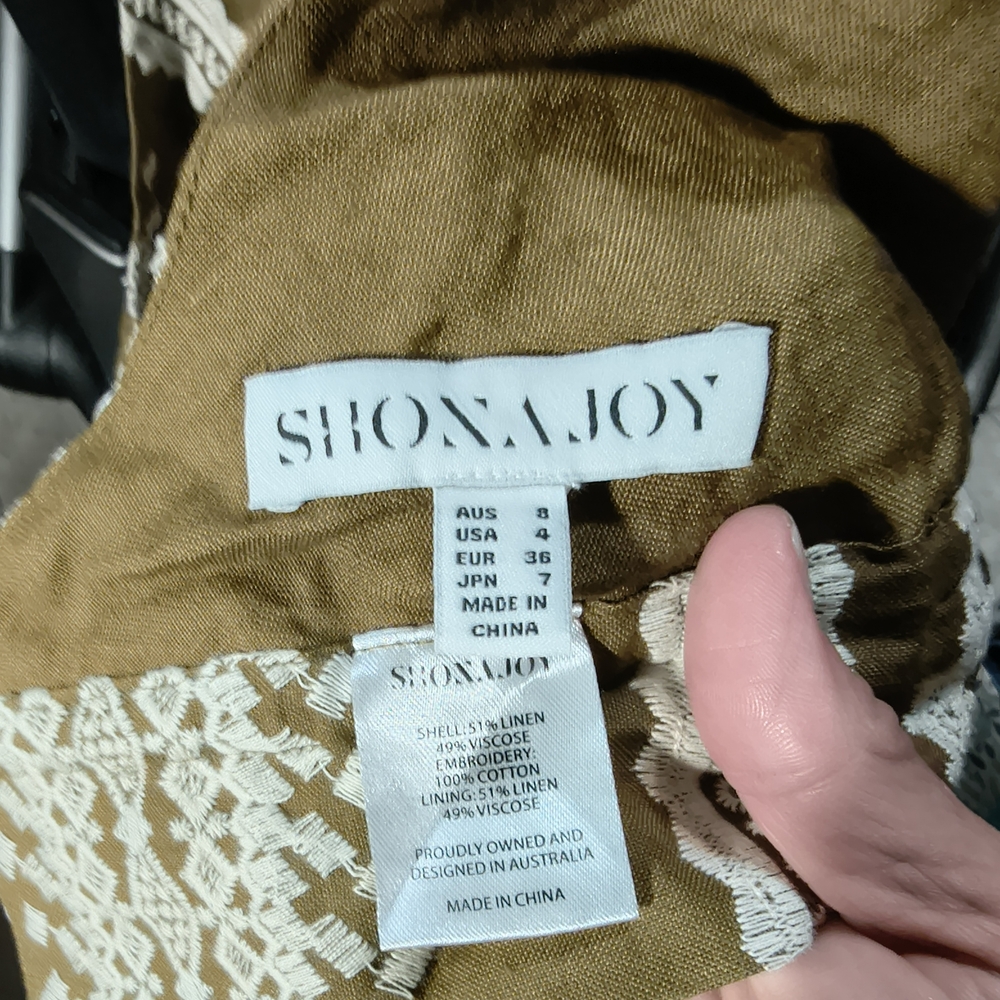 Shona Joy Striped Brown and White Halter Top - Picture 2 of 7